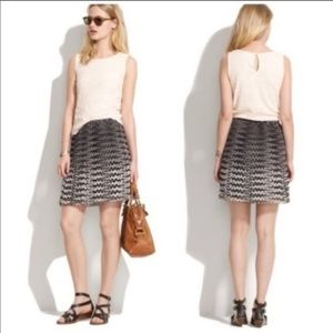 Madewell Black and White Pleated Mini Skirt